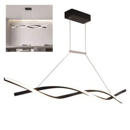 Lustre Pendente Aspiral Led Decoraçao Ondas Recepçao Hall de Entrada Sala de Jantar Moderno C - 1
