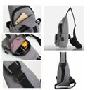 Ver imagem 3 de Bag Unissex Entrada Usb Alças Ajustáveis Preto ou Cinza