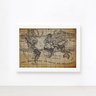 Quadro Vintage Mapa Antigo Meridional Moldura Branca 33x43cm - 1