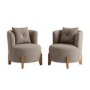 Ver imagem 1 de Kit 2 Poltronas Orgânica Curva Luna Boucle Cappuccino - Montanaris Decor