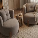 Ver imagem 3 de Kit 2 Poltronas Orgânica Curva Luna Boucle Cappuccino - Montanaris Decor