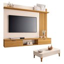 Ver imagem 1 de Painel Suspenso Lets Cinamomo Off White com Mesa de Centro Liz Off White - Hb Móveis