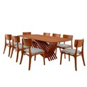 Ver imagem 2 de Conjunto Sala de Jantar Mesa Venus Tampo 220cm Laqueado sem Vidro e 8 Cadeiras Viena Gold