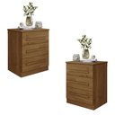 Ver imagem 1 de Conjunto 2 Mesas de Cabeceira Império Quarto com 3 Gavetas Cinamomo