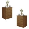 Conjunto 2 Mesas de Cabeceira Império Quarto com 3 Gavetas Cinamomo - 1