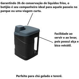 Garrafão Térmico 5L Maratona Preto Invicta - 2