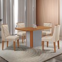 Ver imagem 1 de Mesa de Jantar Isadora 120cm Tampo Mdf Laminado com 4 Cadeiras Isadora