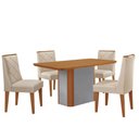 Ver imagem 2 de Mesa de Jantar Isadora 120cm Tampo Mdf Laminado com 4 Cadeiras Isadora