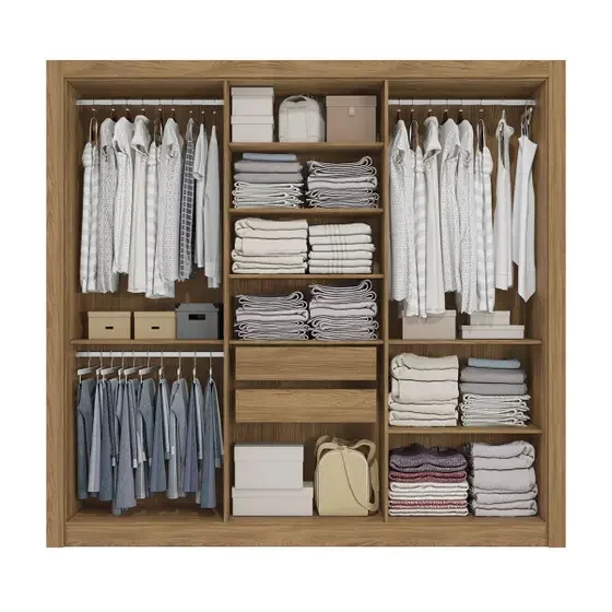 Cpbm569 Roupeiro 6 Portas e 2 Gav Nogueira/fendi com Pes Kap - 2