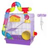 Gaiola Hamster Tubo Luxo Lilás com Suporte Globo + Bebedouro - 1