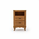 Ver imagem 2 de Mesa Cabeceira 2 Gaveta Pés Luiz Xv Clássico Imbuia Madeira 100% Mdf