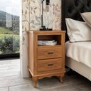 Ver imagem 4 de Mesa Cabeceira 2 Gaveta Pés Luiz Xv Clássico Imbuia Madeira 100% Mdf