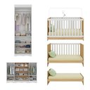 Ver imagem 5 de Quarto de Bebê Completo Berço Americano 3 em 1 Colchão Sonho Multimóveis Mp4643 Branco/madeirado