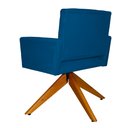 Ver imagem 4 de Poltrona Decorativa Camila Pés Madeira Giratório Suede Azul Royal - DS Estofados