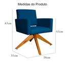 Ver imagem 5 de Poltrona Decorativa Camila Pés Madeira Giratório Suede Azul Royal - DS Estofados