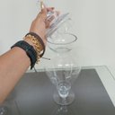 Ver imagem 5 de Potiche Decorativo de Vidro Transparente 40x16x16cm Tampa Enfeite Sala Mesa