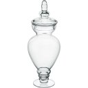 Ver imagem 2 de Potiche Decorativo de Vidro Transparente 40x16x16cm Tampa Enfeite Sala Mesa