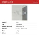 Ver imagem 3 de Potiche Decorativo de Vidro Transparente 40x16x16cm Tampa Enfeite Sala Mesa