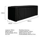 Ver imagem 3 de Kit Cabeceira E Calçadeira Baú Casal 140cm Suede Preto