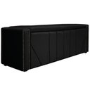 Ver imagem 5 de Kit Cabeceira E Calçadeira Baú Casal 140cm Suede Preto
