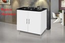 Ver imagem 1 de Balcao Para Cooktop De 4 Bocas 02 Portas Branco Marmorizado PASSE BEM