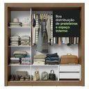 Ver imagem 3 de Guarda-roupa Casal 3 Portas de Correr com Espelho 2 Gavetas Rustic/preto Sublime Madesa Rustic/preto