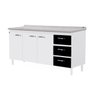 GABINETE COZINHA LUXO 1,60 MTR BRANCO/PRETO CORSINI - 1
