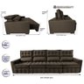 Sofá Retrátil e Reclinável 3.20m Molas Ensacadas e Costura Tripla Cama inBox Nobre Suede Café - 2