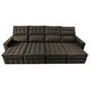 Ver imagem 5 de Sofá Retrátil e Reclinável 3.20m Molas Ensacadas e Costura Tripla Cama inBox Nobre Suede Café