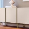 Buffet Aparador Bilbao 4 Portas e Prateleiras 220x75 Off White Edecasamoveis - 5