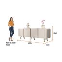 Ver mais imagens de Buffet Aparador Bilbao 4 Portas e Prateleiras 220x75 Off White Edecasamoveis