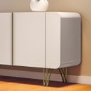 Ver imagem 4 de Buffet Aparador Bilbao 4 Portas e Prateleiras 220x75 Off White Edecasamoveis