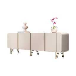 Buffet Aparador Bilbao 4 Portas e Prateleiras 220x75 Off White Edecasamoveis - 7