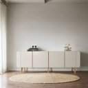 Ver imagem 2 de Buffet Aparador Bilbao 4 Portas e Prateleiras 220x75 Off White Edecasamoveis