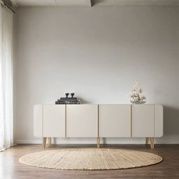 Buffet Aparador Bilbao 4 Portas e Prateleiras 220x75 Off White Edecasamoveis - 2