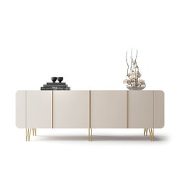 Buffet Aparador Bilbao 4 Portas e Prateleiras 220x75 Off White Edecasamoveis - 1