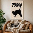 Ver imagem 4 de Quadro Canvas Gato Preto Meow 60x40cm Mold Branca