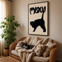 Ver imagem 3 de Quadro Canvas Gato Preto Meow 60x40cm Mold Branca