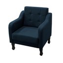 Ver imagem 7 de Kit Poltrona Decorativa C- Puff para Sala Bella Suede Cor:azul Marinho