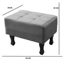 Ver imagem 2 de Kit Poltrona Decorativa C- Puff para Sala Bella Suede Cor:azul Marinho