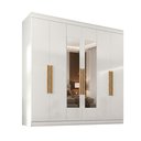 Ver imagem 2 de Guarda-Roupa Casal com Espelho 6 Portas 2 Gavetas Paris Branco