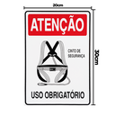 Ver imagem 2 de Combo 6 Placas de Sinalização Atenção Cinto de Segurança Uso Obrigatório 20x30 Acesso - S-207 F9e