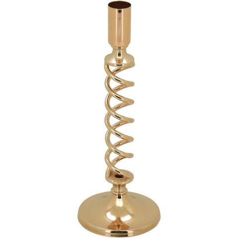 Castiçal Porta Vela Metal 23x8x8cm Dourado