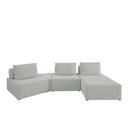Ver imagem 1 de Sofá Ilha na Caixa em Módulos Mobili Assento + Canto + Assento + Chaise Boucle Branco Estofama