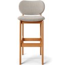 Ver imagem 6 de Kit 2 Banquetas Alta Bar Cozinha Sala Jantar Fixa Betta L02 Imbuia Linho Bege - Lyam Decor