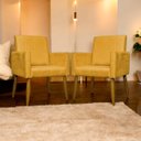 Ver imagem 2 de Kit 8 Poltronas Decorativas para Sala Mari Suede Cores Pé Palito Castanho