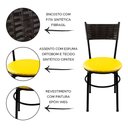 Ver imagem 2 de 2 Cadeiras Pretas para Cozinha Viena Marrom Assento Amarelo