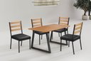 Ver imagem 1 de Conjunto Sala de Jantar Londres 1200x900 c/ 4 Cadeiras 1500 - Courino Preto Fosco / BP Proa