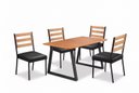 Ver imagem 2 de Conjunto Sala de Jantar Londres 1200x900 c/ 4 Cadeiras 1500 - Courino Preto Fosco / BP Proa