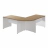 Mesa L Escritório 190cm X 70cm Pés Painel F5 Office Cor:macadâmia com Branco - 4